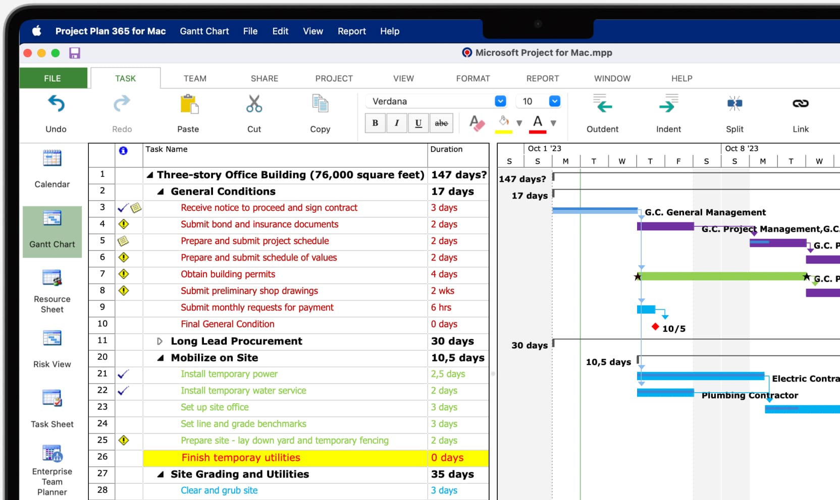 Microsoft Project for Mac