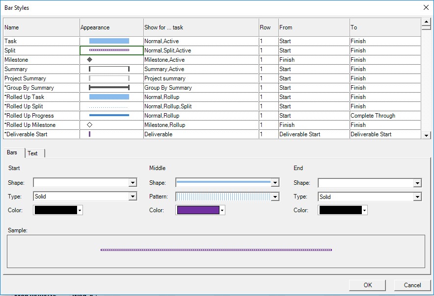 Split Task – Project Plan 365