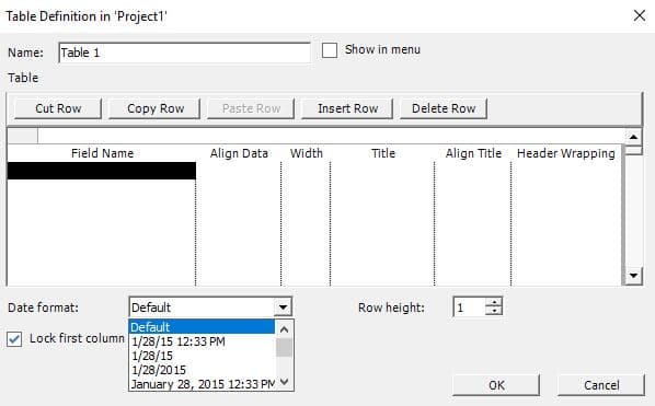 Tables – Project Plan 365
