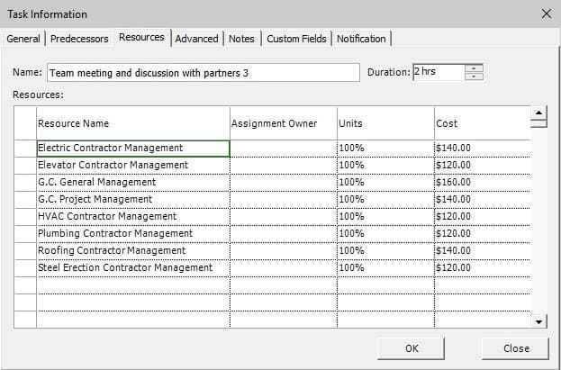 physical resource assignment in project management