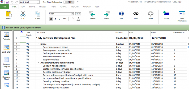 Working with files on a local network - Project Plan 365