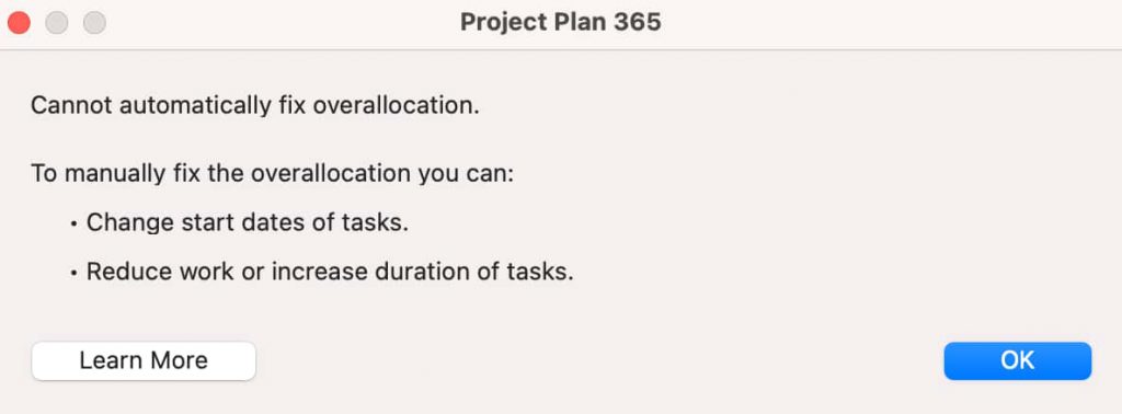 Resource Leveling – Project Plan 365