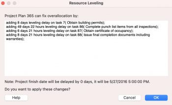 Resource Leveling – Project Plan 365