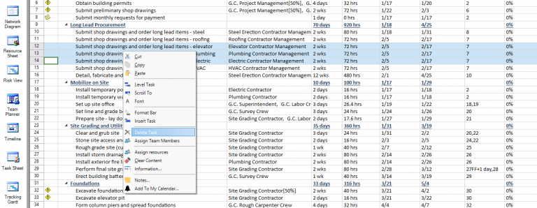 Delete multiple tasks - Project Plan 365