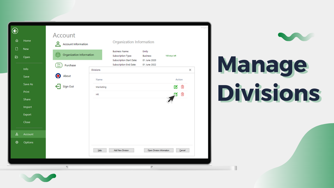 Manage Divisions