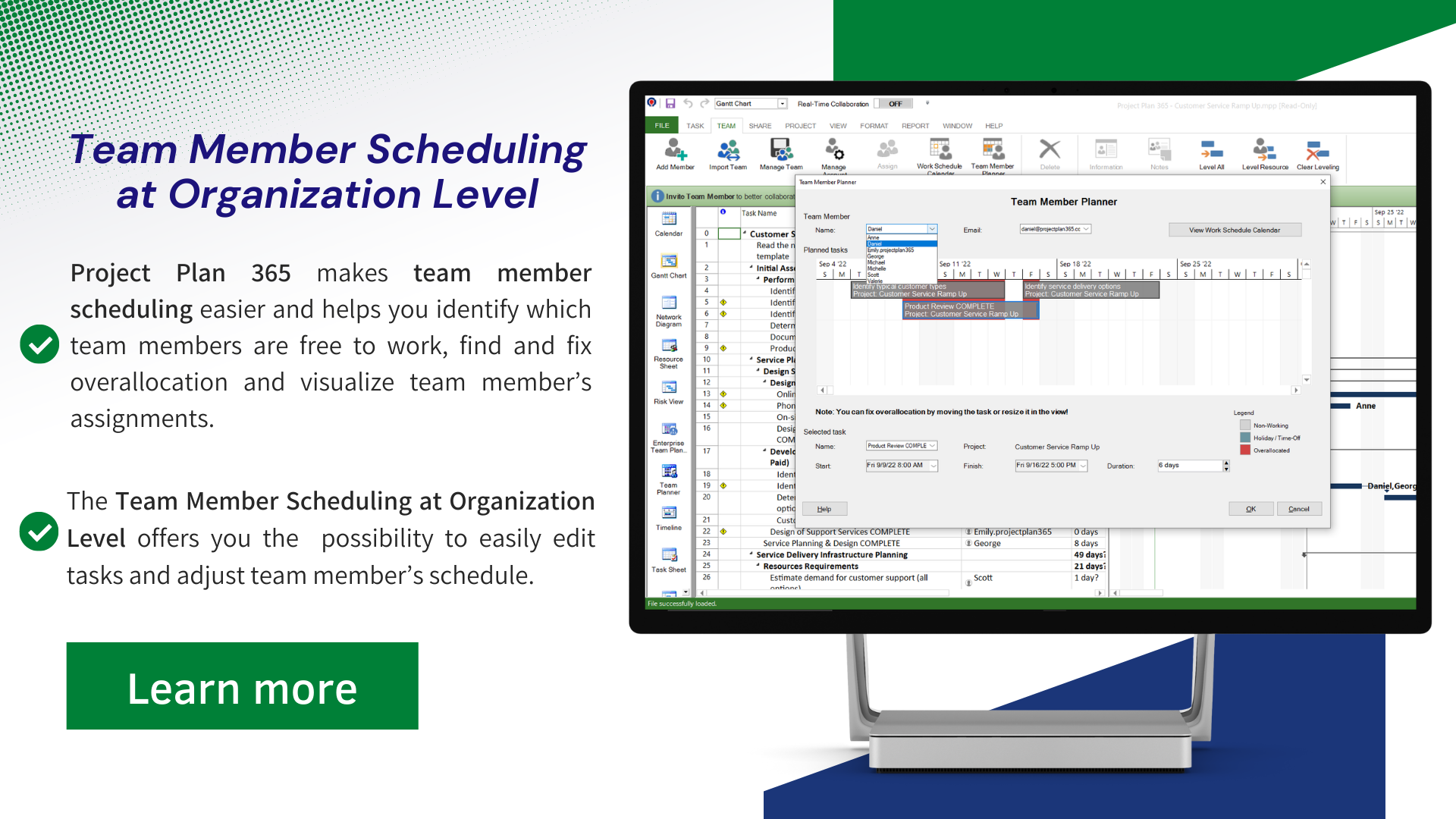 Team Scheduling - Project Plan 365