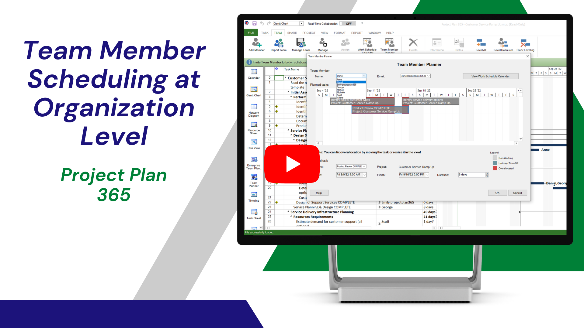 Team Member Scheduling at Organization Level