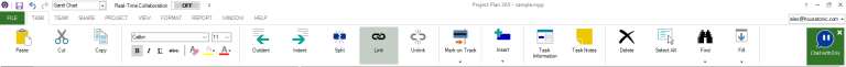 Link Unlink tasks - Project Plan 365
