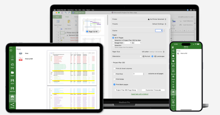 Print on Mac - Project Plan 365