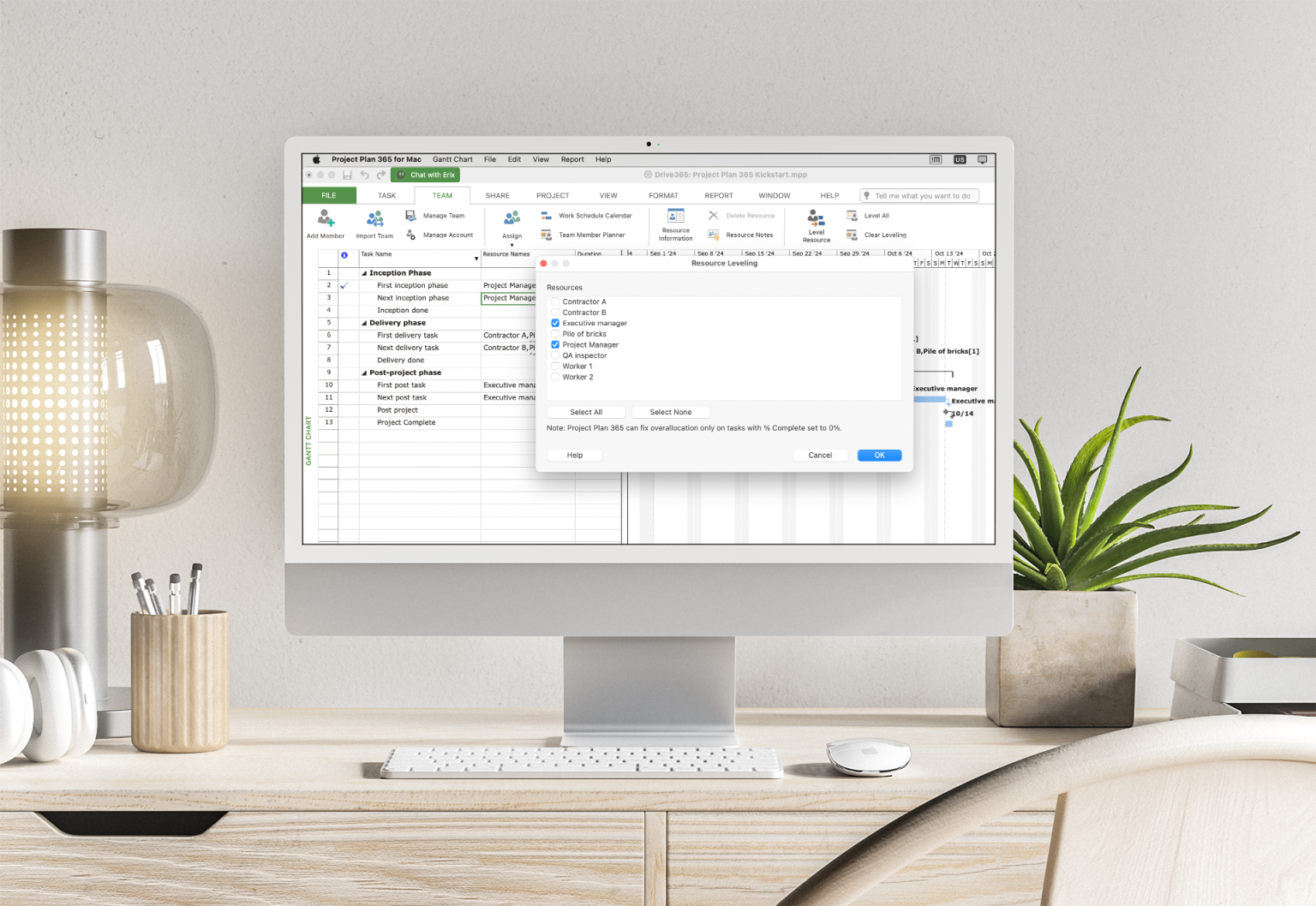 Resource Leveling - Project Plan 365
