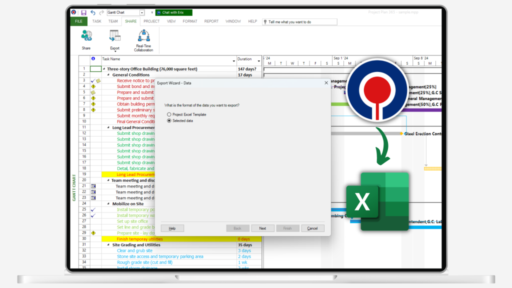 Export to Excel - Project Plan 365