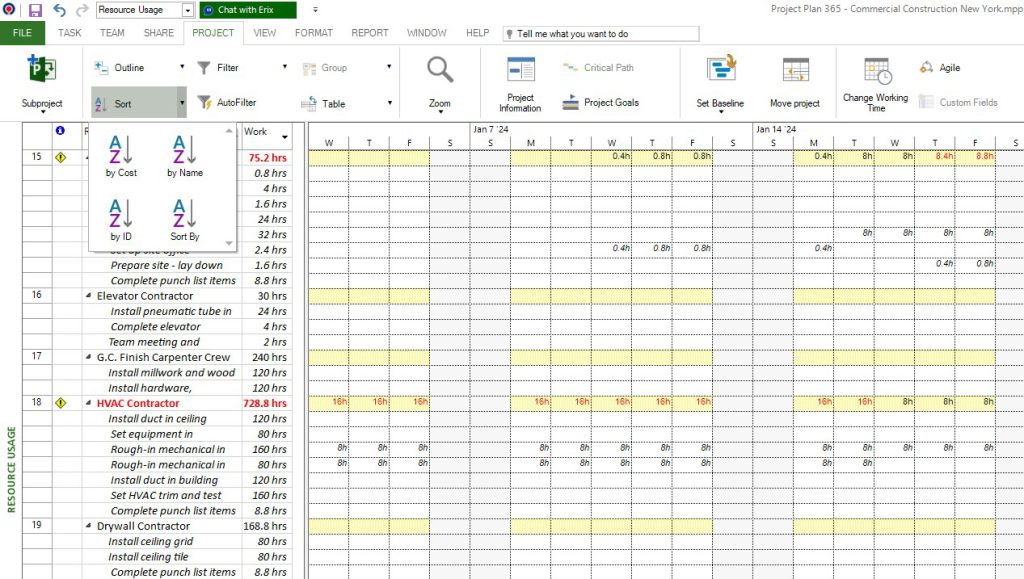 Resource Usage - Project Plan 365